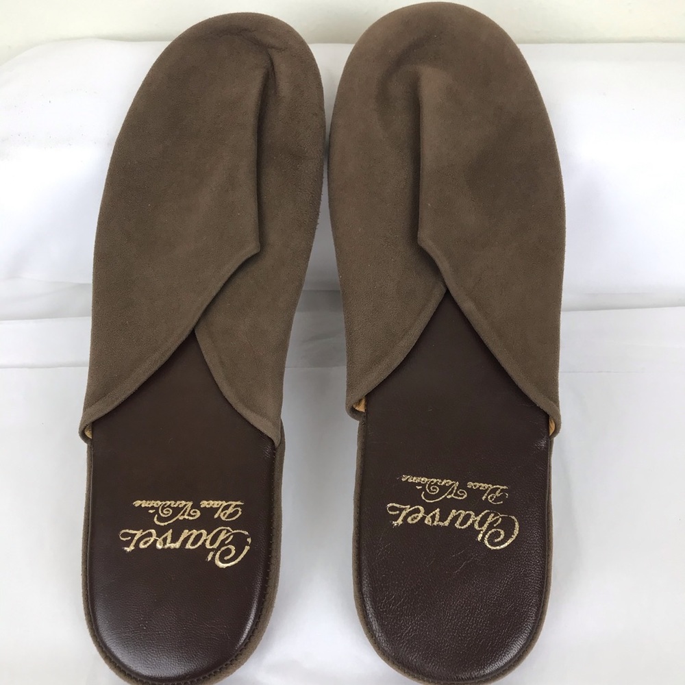 Charvet Place Vendome Brown Suede Leather Slippers